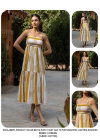 DR0023 Mustard Striped Ladies One Piece Western Dress Suppliers In India